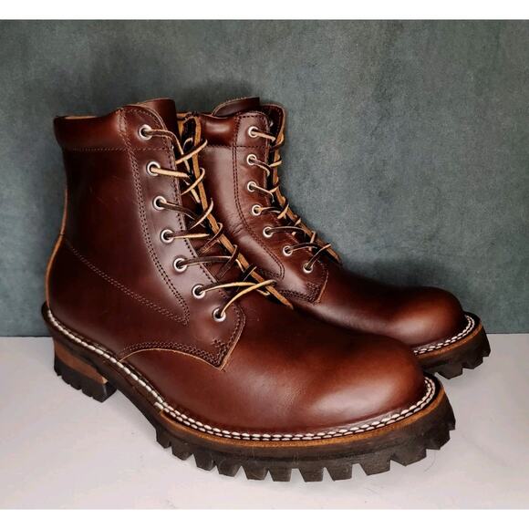 Slow Wear Lion Handmade in Japan Ultra High End Zip/Lace Up Leather Boots US 7 E - Picture 14 of 15
